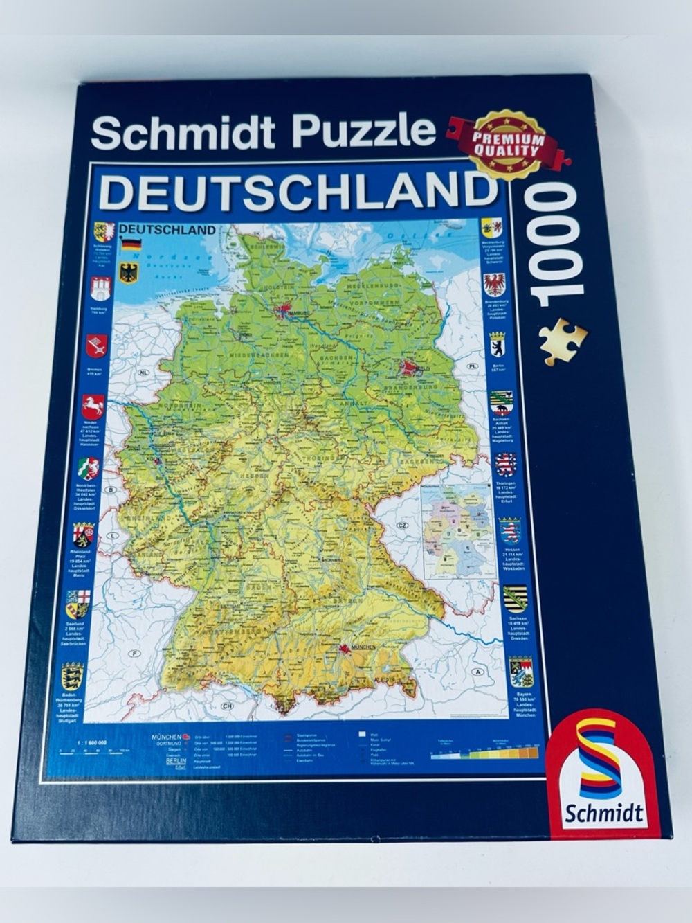 Deutschland Germany German Atlas Map 100 Piece Puzzle Schmidt 59287 Complete